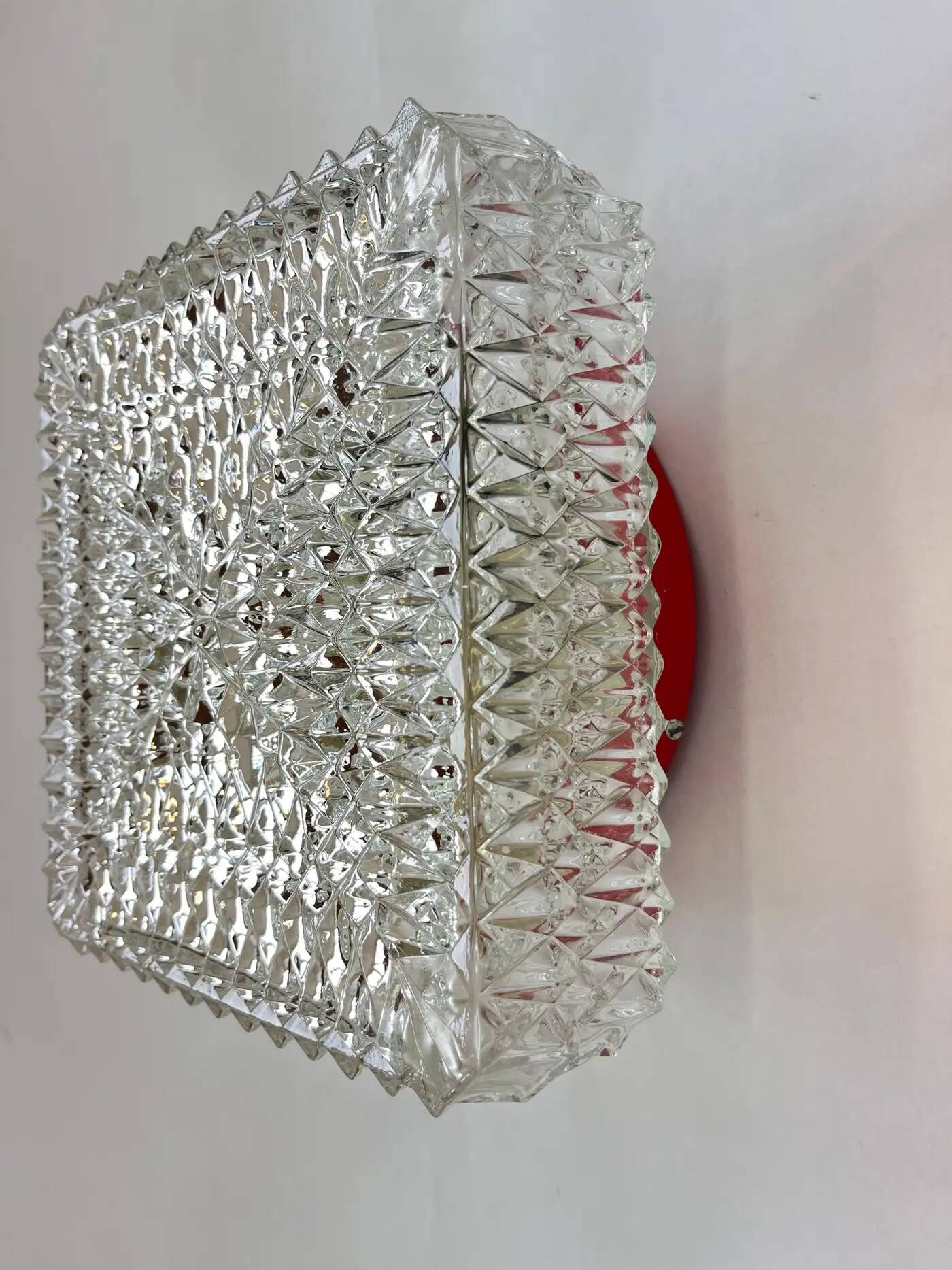 Glass design wall or ceiling lamp, flush mount, 1970s / up to 5 pieces