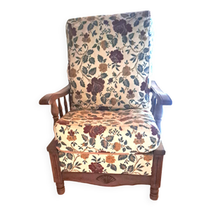 fauteuil tissu et bois