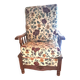 Fabric and wood armchair, comfort, relax, 1950s