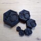 Set 6 cast iron weights for roberval scale