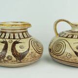 Italian mid century ceramic vase jug signed vitali handmade 1970s