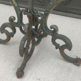 Old shelf carrying cast iron plants