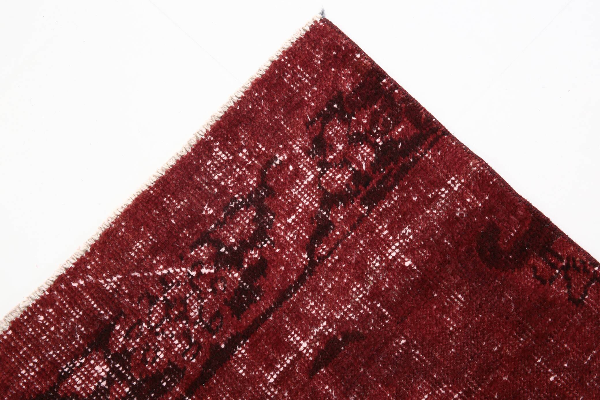 3x11 Shade Of Wine Red Handmade Turkish Vintage Runner Rug