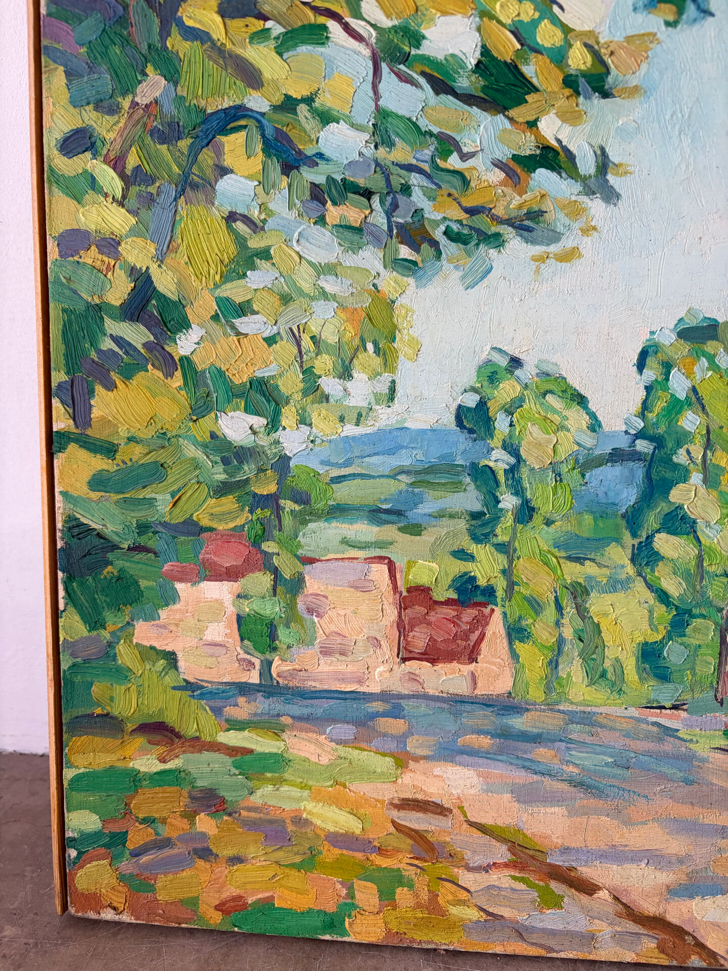 View of the church of La Clayette, signed François Sauvageot 1947