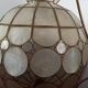 Suspension abat jour nacre et laiton vintage