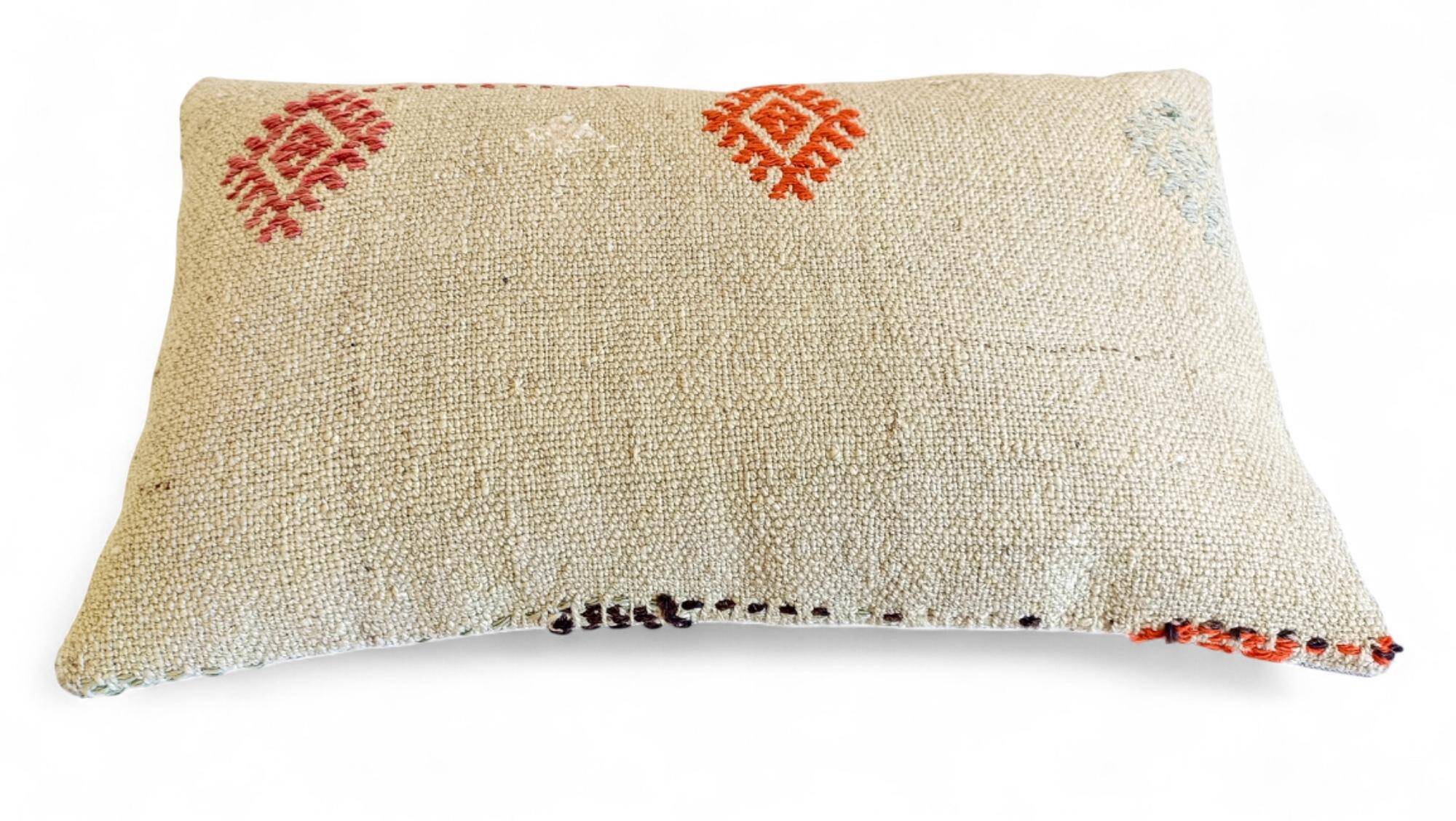 Set of Three Vintage Moorish Style Handloom Wool Kilim Pillows