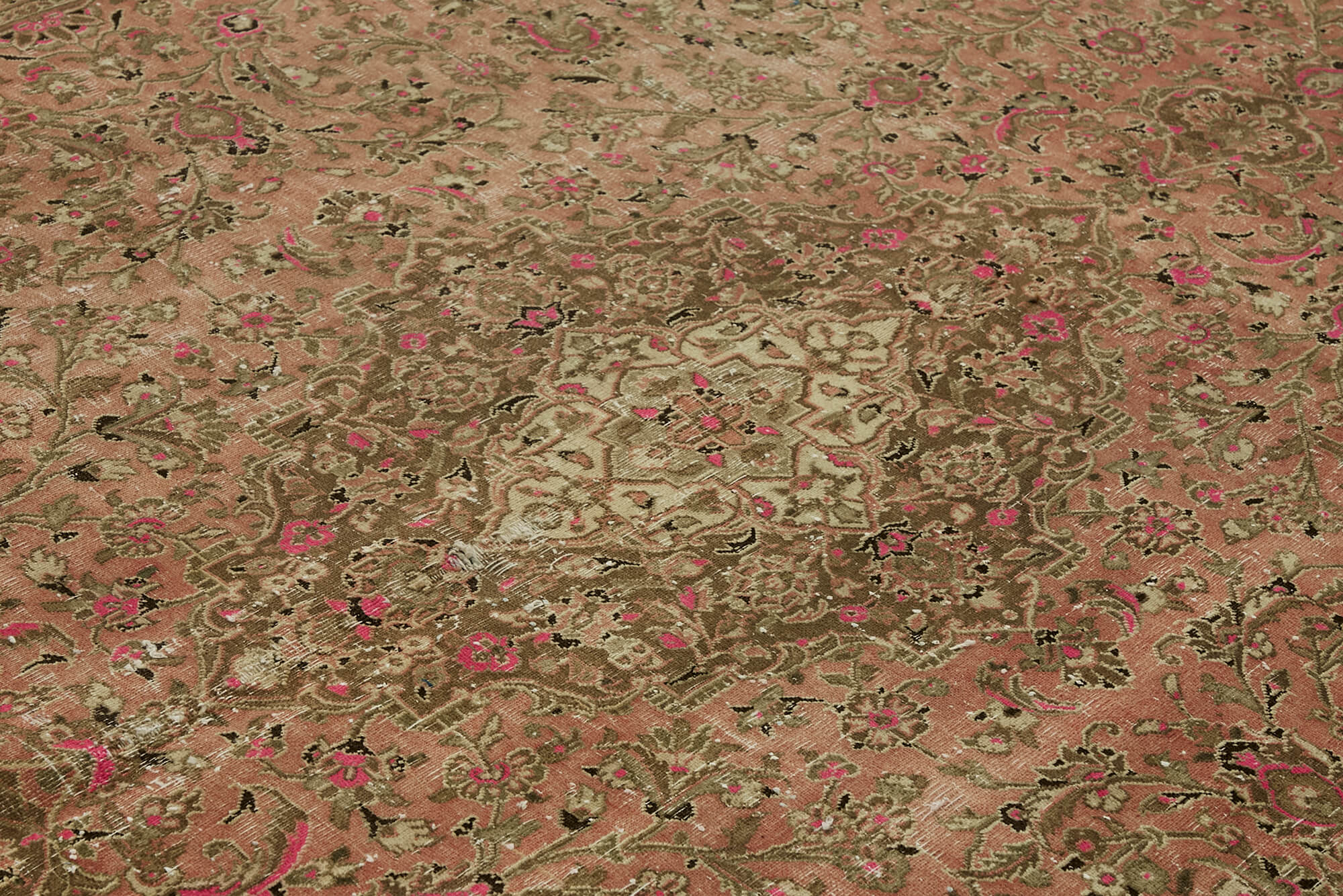 Handmade Oriental Unique 1980s 290 cm x 370 cm Beige Wool Carpet