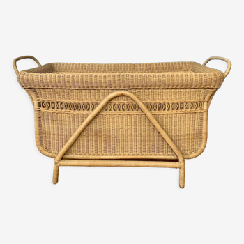 Wicker and rattan bed