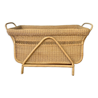 Wicker and rattan bed