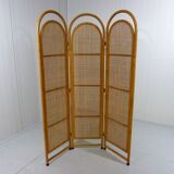 Rattan & wicker folding screen, 1980’s