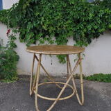 Rattan table.