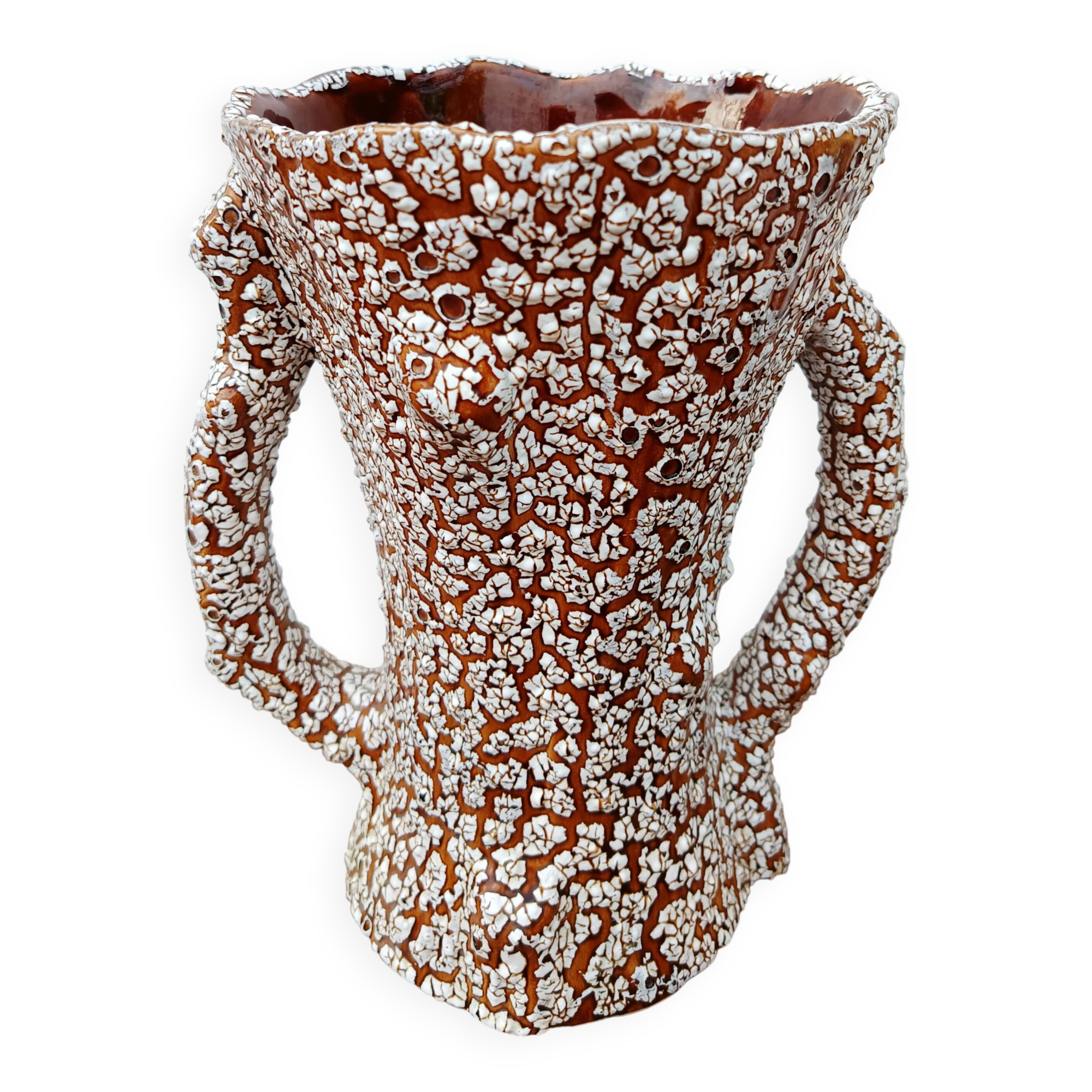 Vintage glazed ceramic vase - Fat Lava