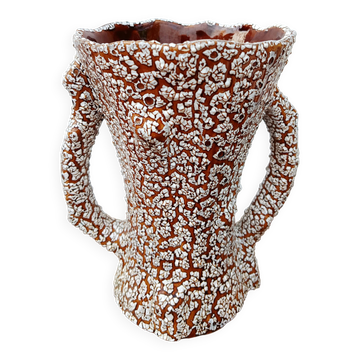 Vintage glazed ceramic vase - Fat Lava