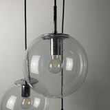 Set of 3 glass bubble globes 4101 by Glashütte Limburg 1970