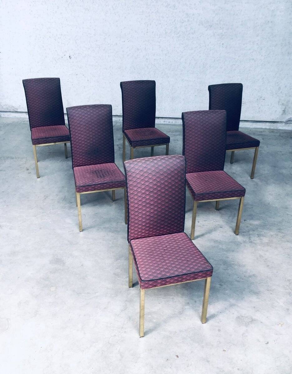 Hollywood Regency Style Design Dining Chair, 1970s, Belgium, Set of 6