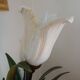 tulipe lamp  Tulip lampe, white gold glitter Murano glass petals