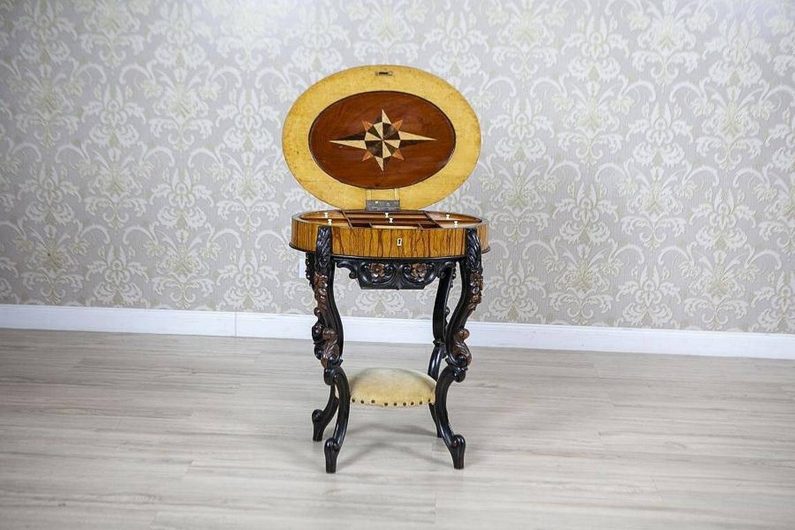 Inlaid Sewing Table in Various Woods, 1890s