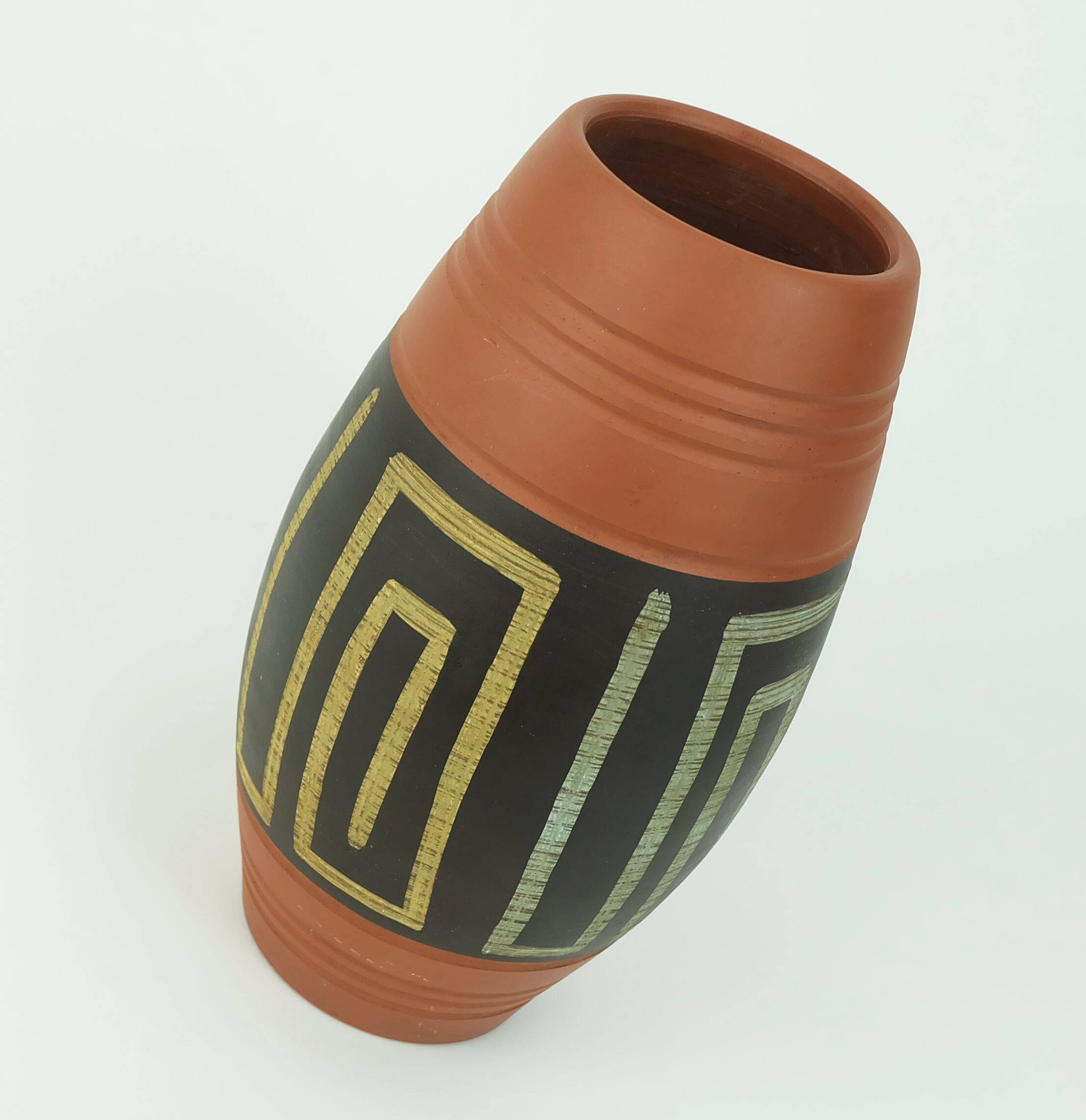 mid century VASE duemler & breiden model 50/20 sgraffito and abstract decor