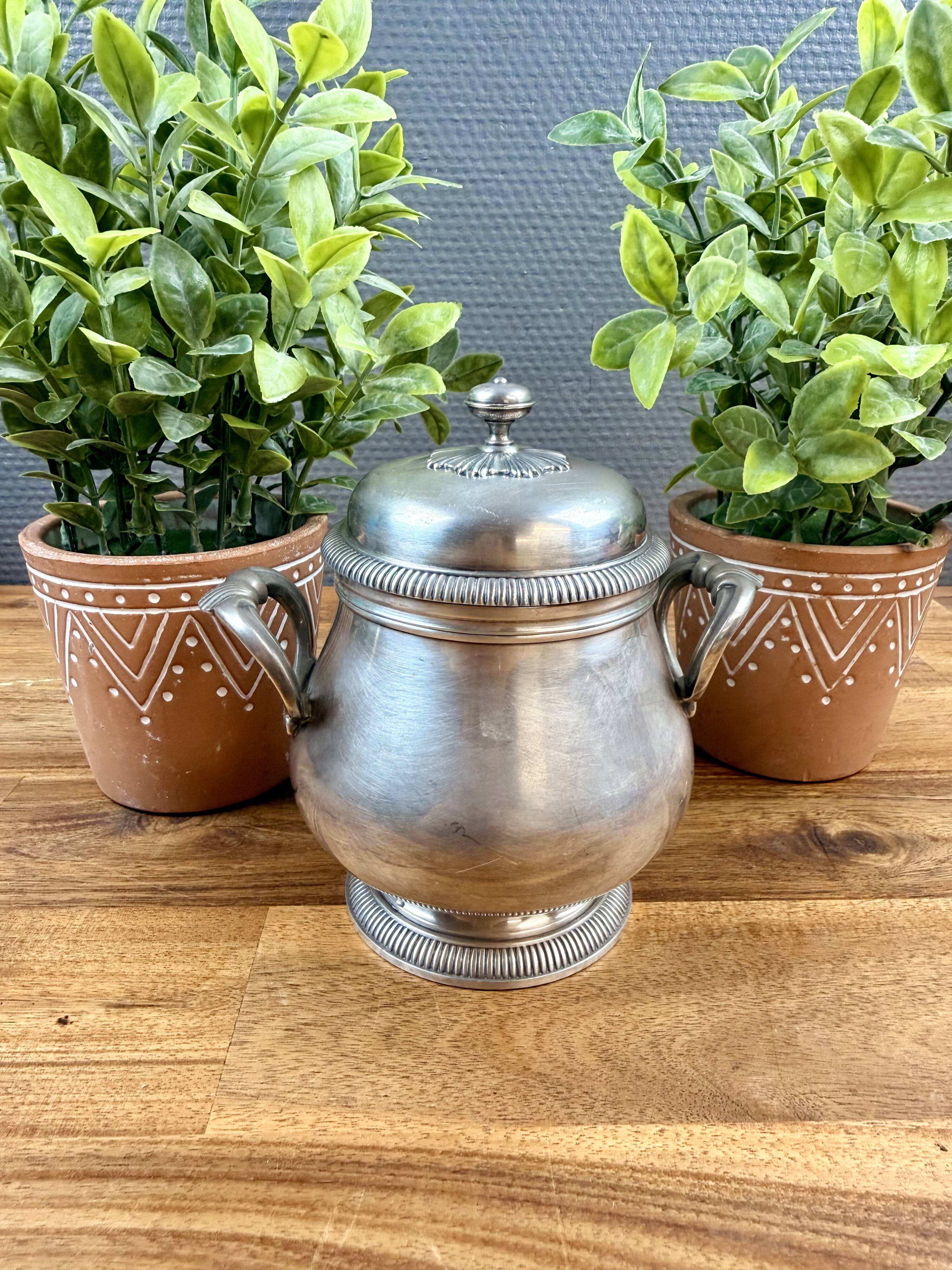 Silver-plated sugar bowl Gallia Christofle with lid