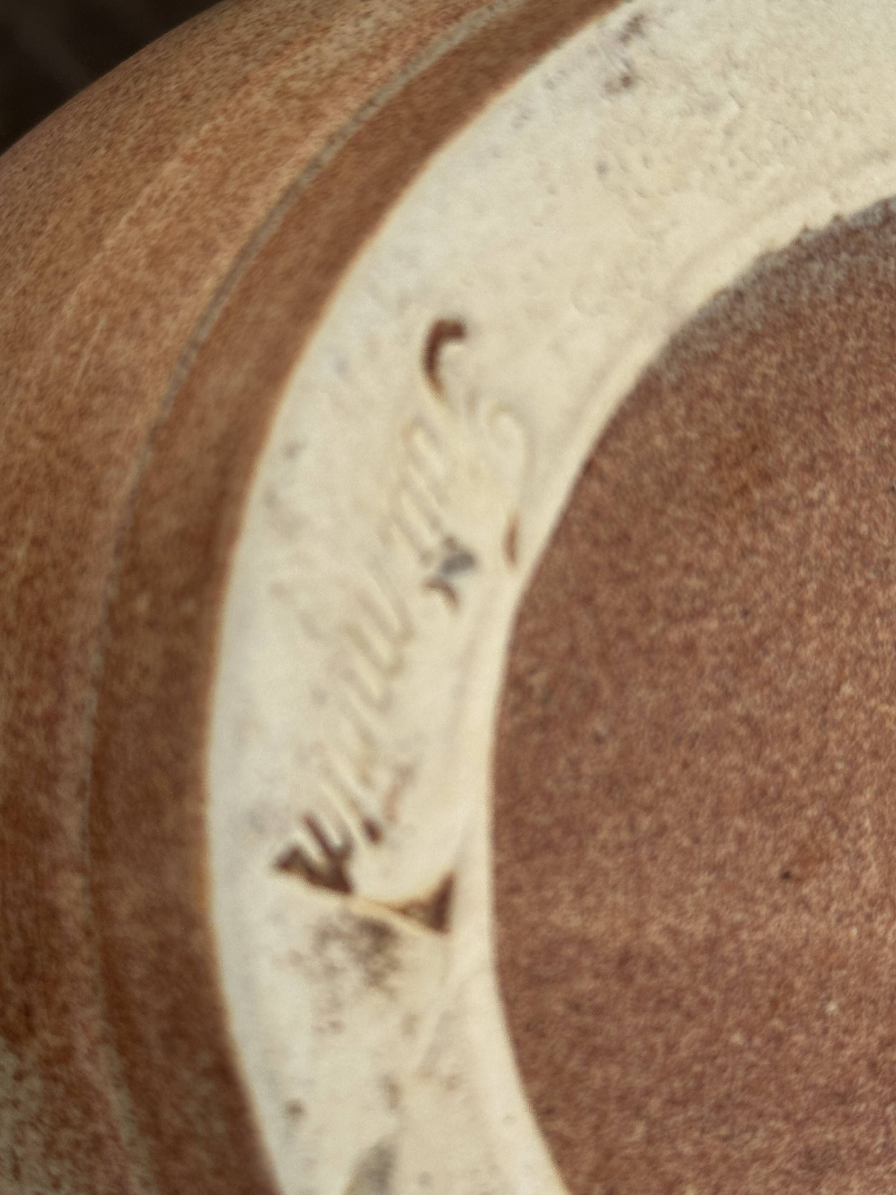 Vintage 1950s ceramic vase with floral decoration - signed Vallauris H 20 cm