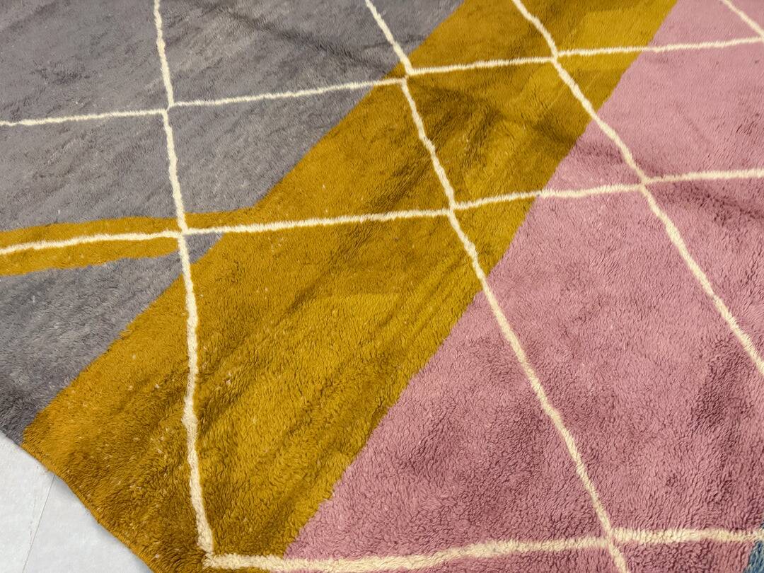 Multicoloured wool rug - Handmade custom living room rug 3/2