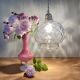 Vintage globe pendant light in transparent glass