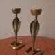 Pair of bronze cobra candlesticks, tribal ethnic decorative object, handcrafted