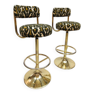 Tabourets de bar Cobra de Borje Johanson au design vintage suédois Pierre Frey