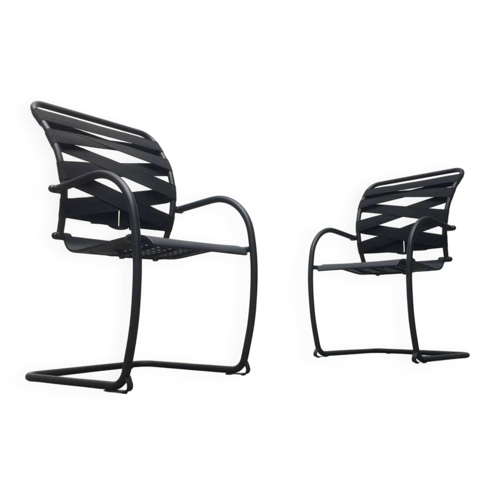 Set of vintage Italian postmodern cantilever armchairs Canasta by Heron Parigi for Heron Parigi Design.