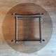 Coffee table of smoked glass and wood of the 1970s