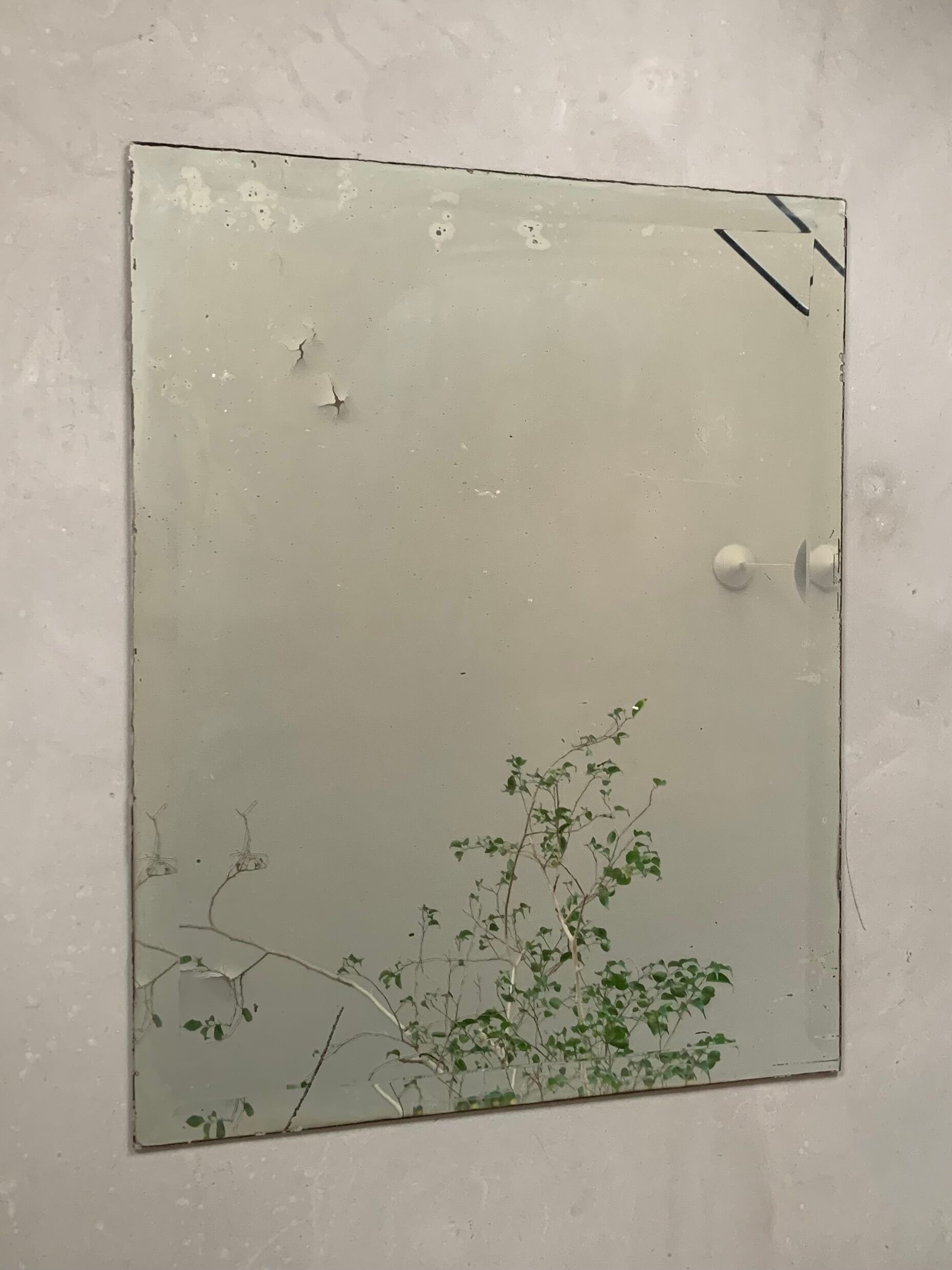 Old beveled mirror stitched 65x83cm