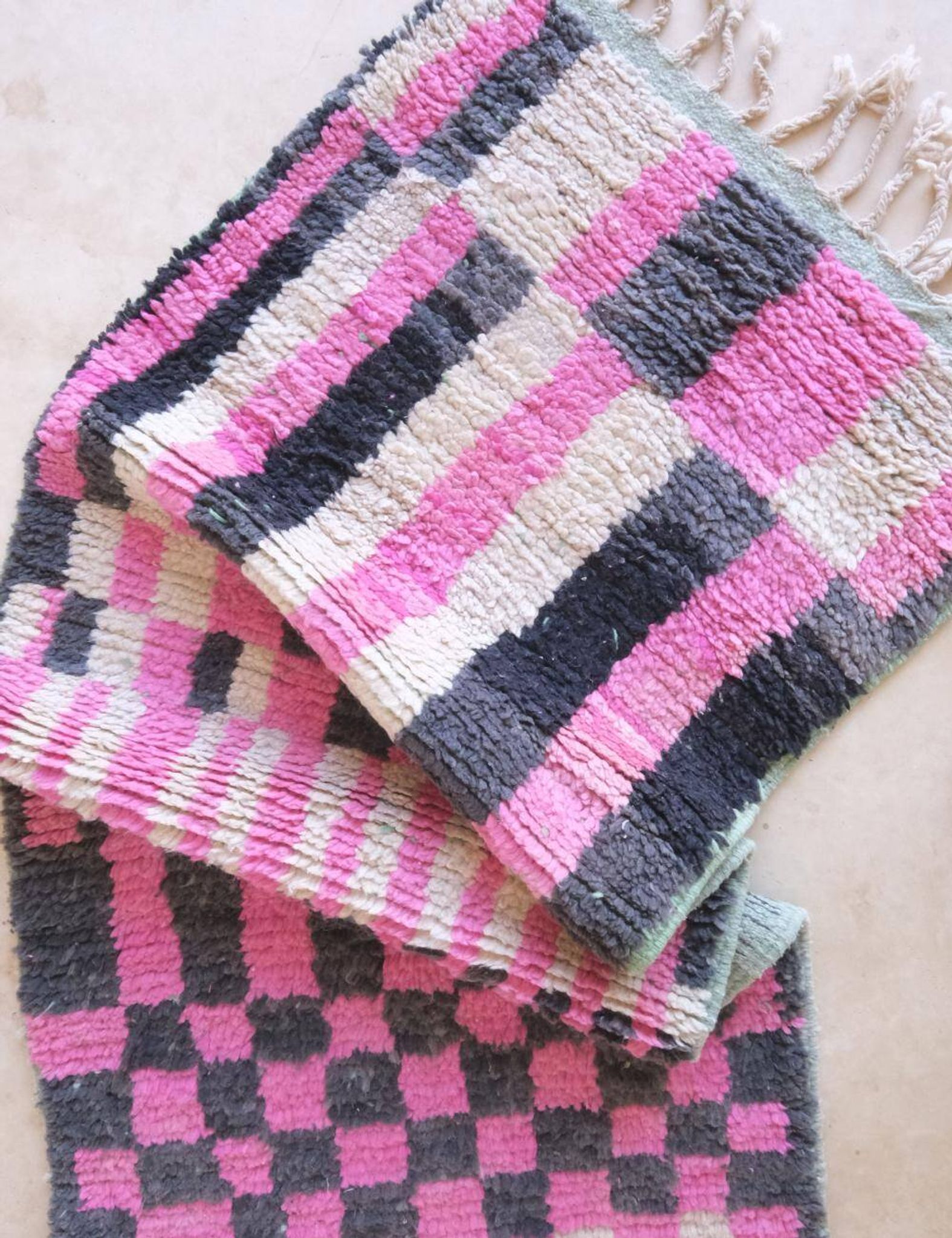 Pink Runner Rug - 354 x 83 cm