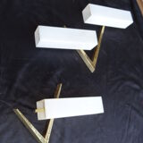 Pair of home wall light Arlus Bronze and opaline