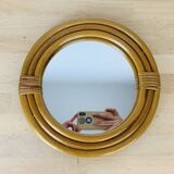 Round rattan mirror 27 cm