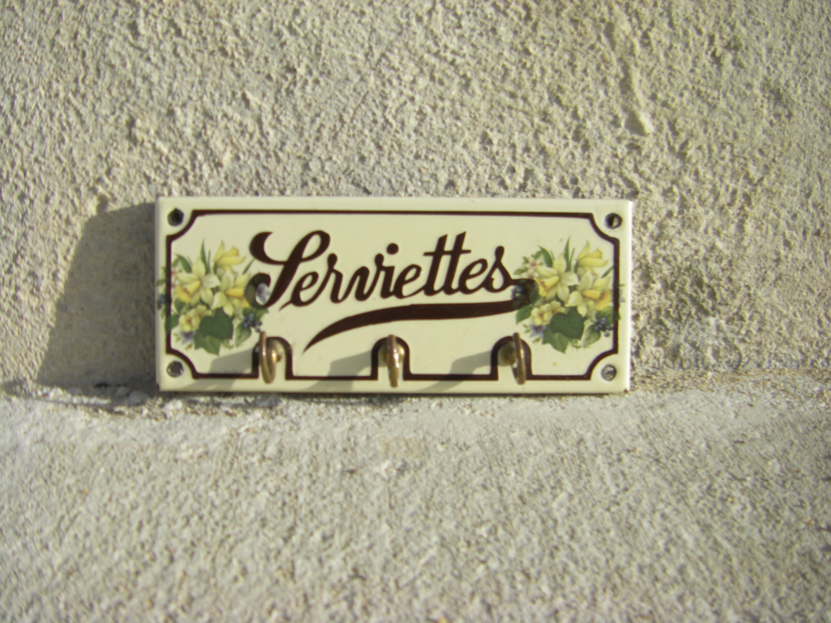 Vintage kitchen tea towel holder