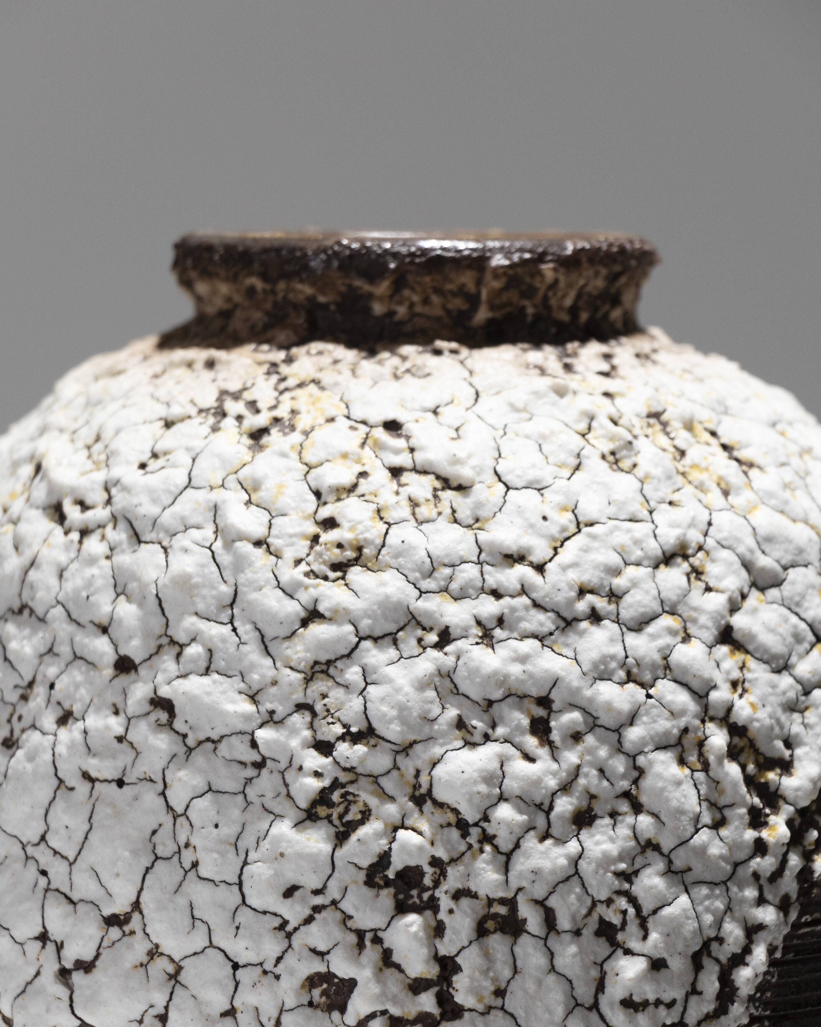 Stoneware vase with cracked decoration, louis-auguste dage, 1940s