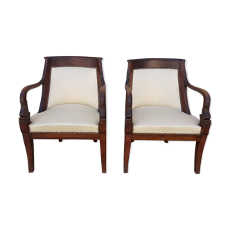 Pair of empire dolphin head lacrosse chairs