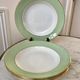 4 hollow plates Saint-Amand 60s pastel almond green
