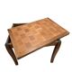 Table transformable vintage en bois de noyer et marqueterie