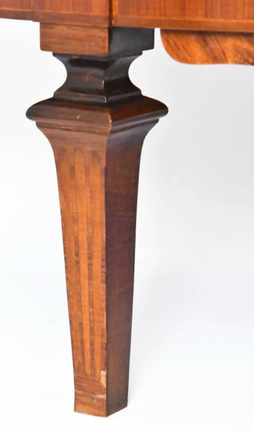 Louis XVI style half-moon marble marquetry sideboard