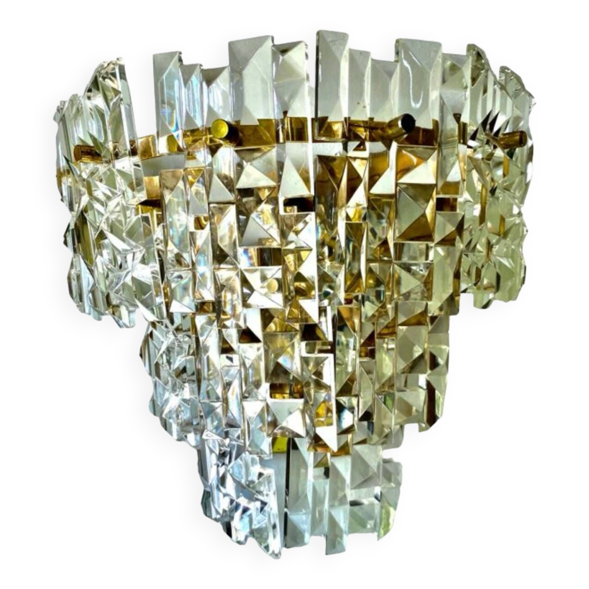 Kinkeldey crystal glass wall lamp, Austria 1970