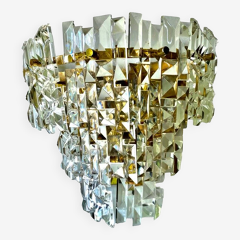 Kinkeldey crystal glass wall lamp, Austria 1970