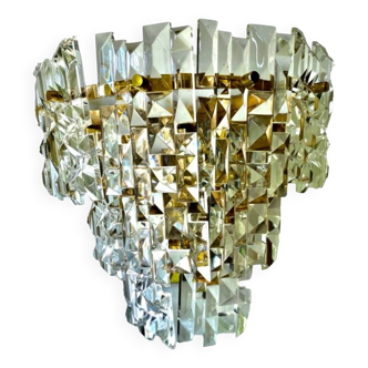 Kinkeldey crystal glass wall lamp, Austria 1970