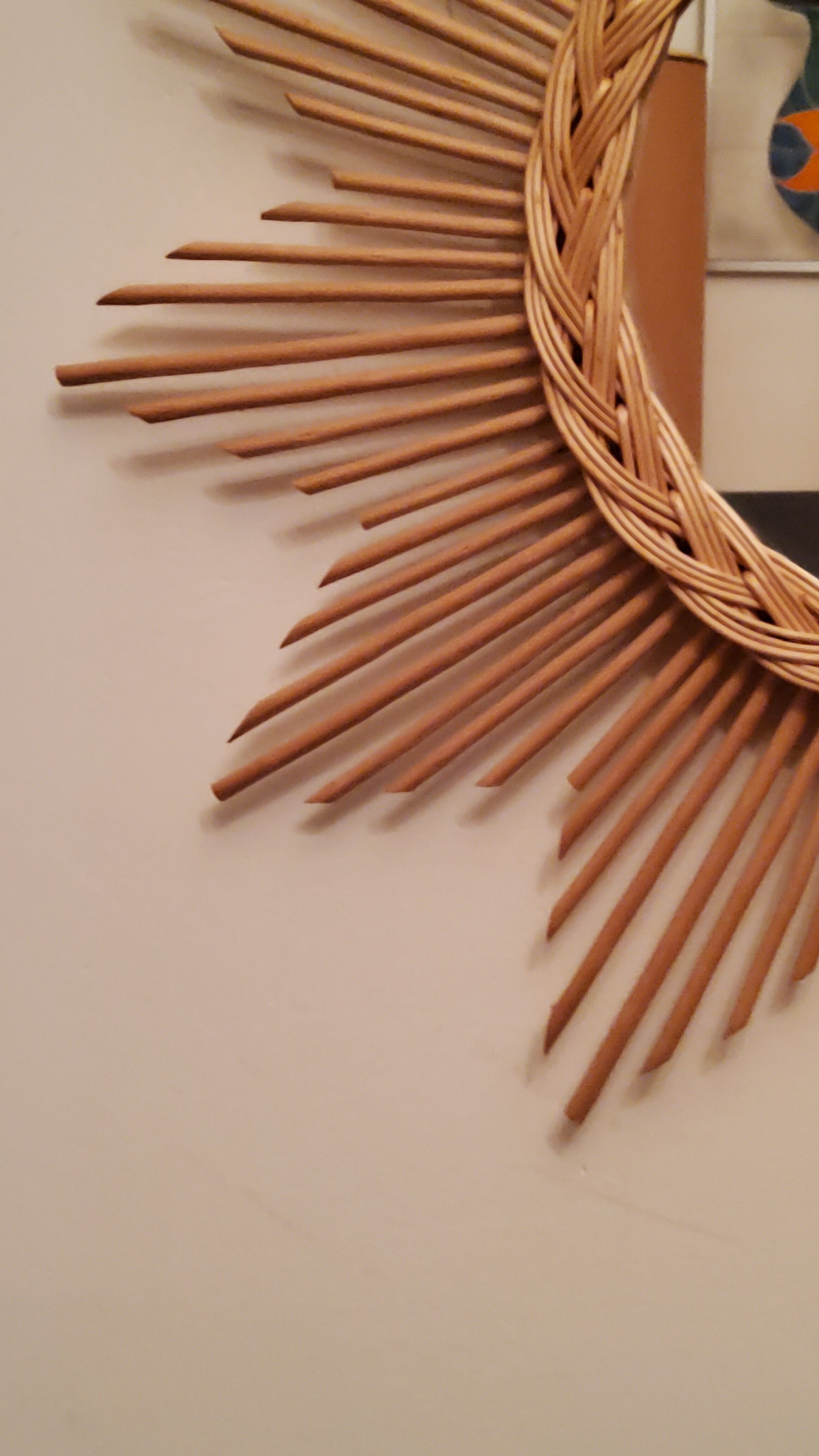 Rattan sun mirror from the 70s