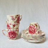 English chintz pink and caffé tea set johnson brothers