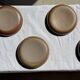 Set of 6 handmade ceramic deep plates in glazed beige D19.5 H4
