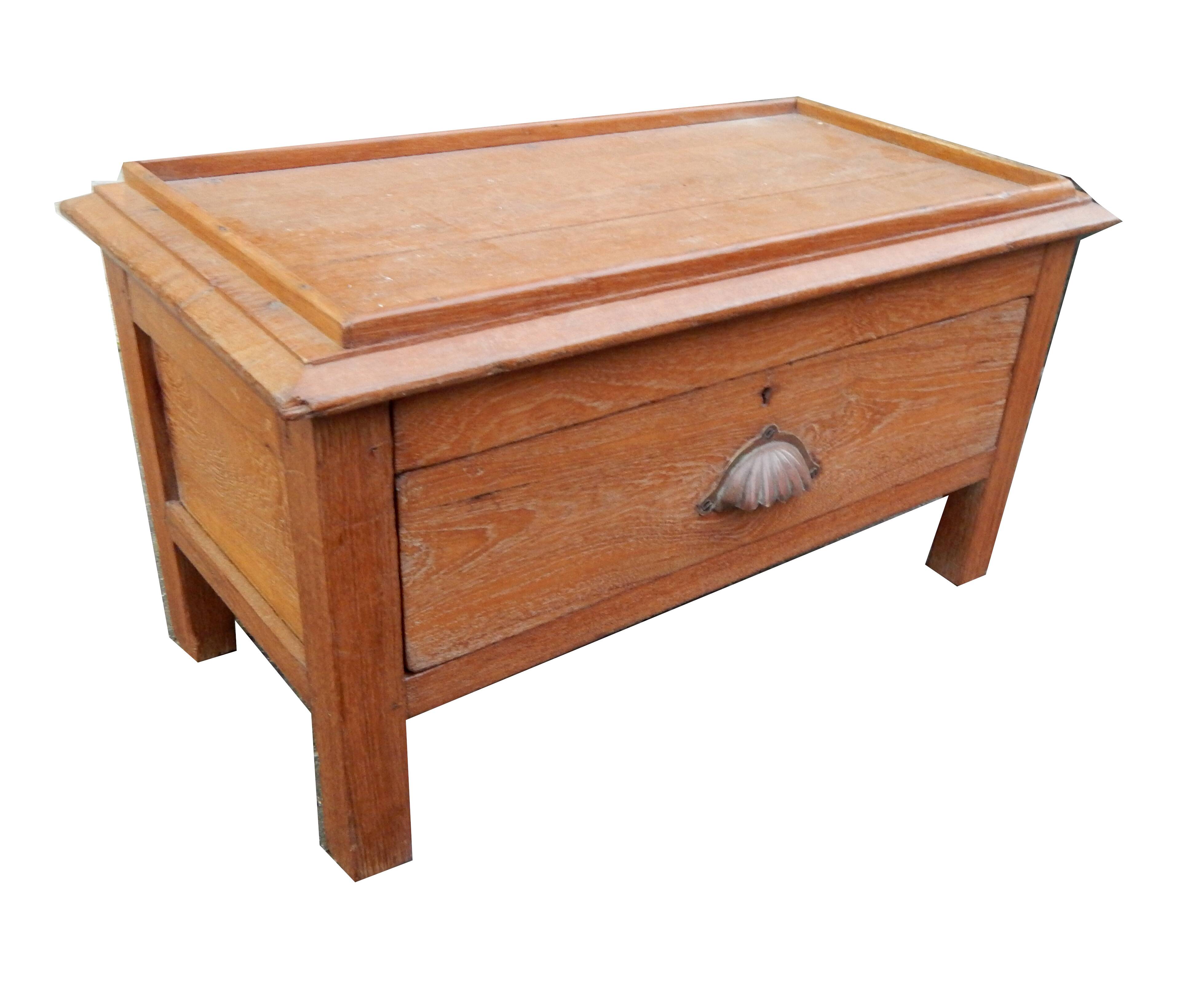 Bedside table with chest drawer on teak wood desk legs
