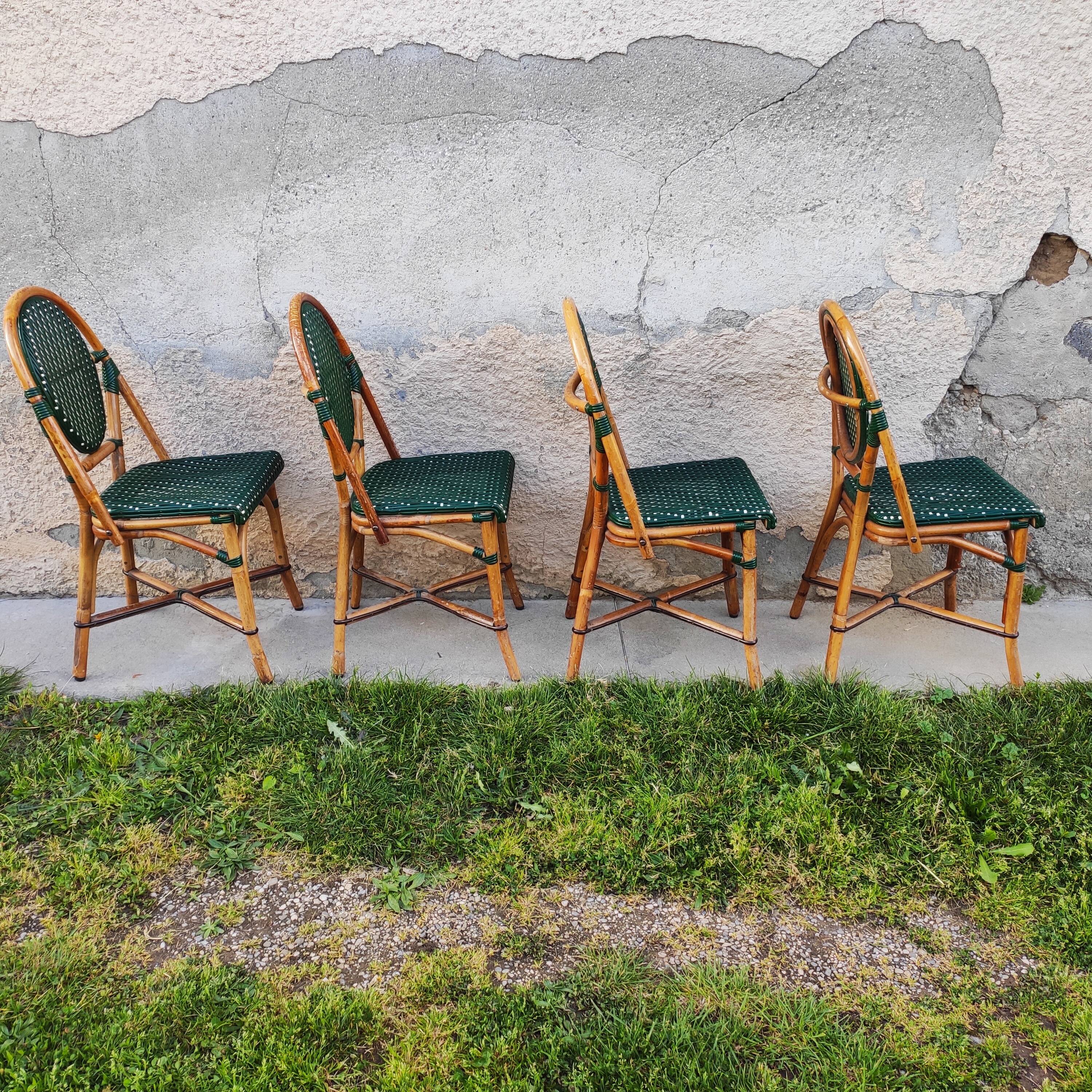 4 vintage parisian bistro chairs