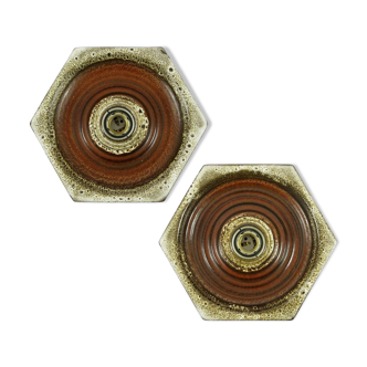 Set of 2 German ceramic wall lamps, 1970s