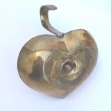 Heart-shaped brass candle holder